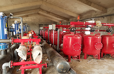 江蘇農創園新建設施節水灌溉工程施工現場